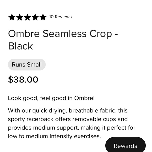 Ombré Seamless Crop - Black - Picture 6 of 8